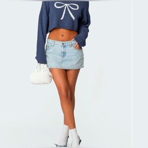 Edikted NWT Blue Chiara Denim Mini Skirt. Size Small